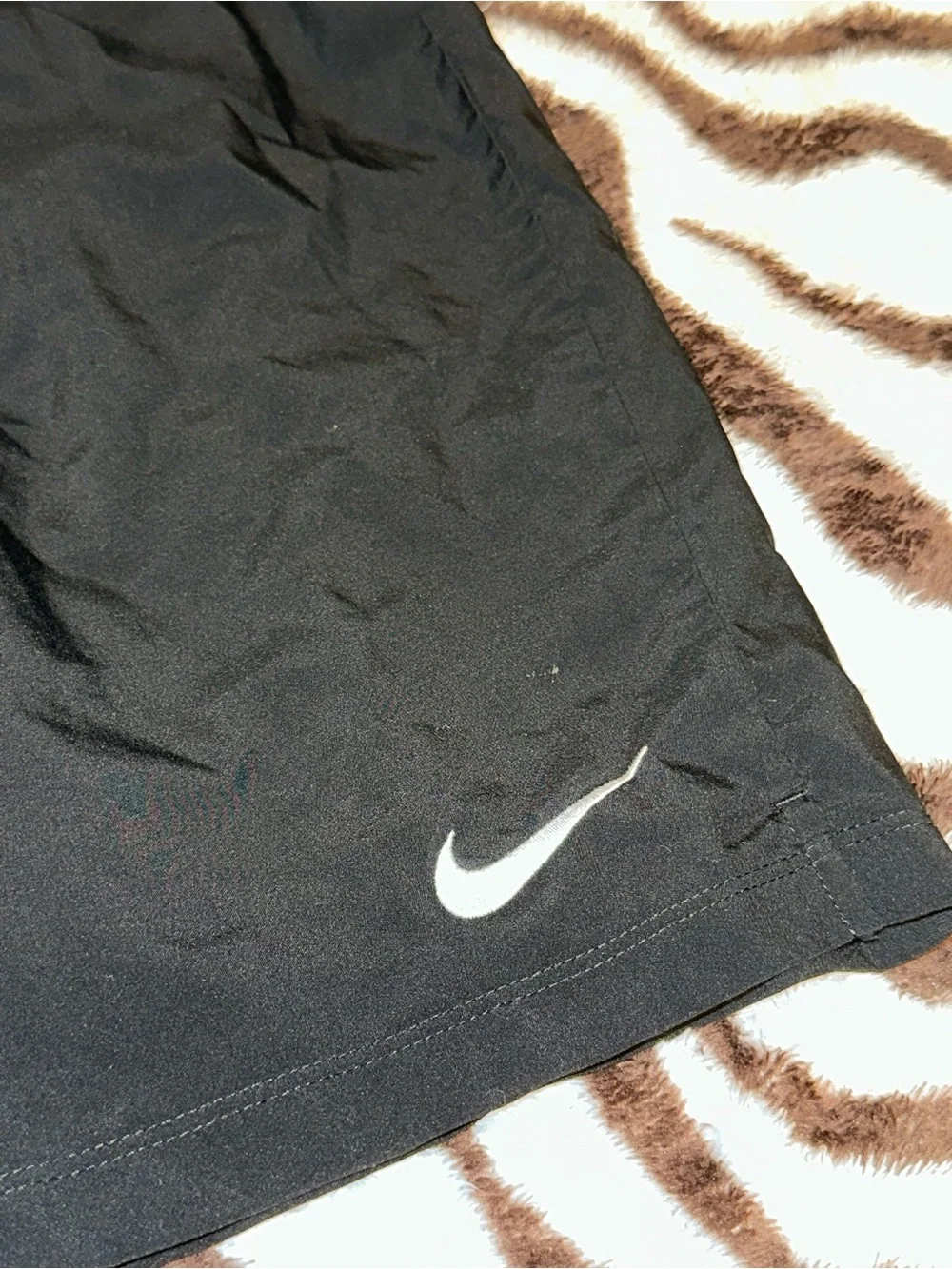 Nike Black Kids Athletic Shorts with White Swoosh